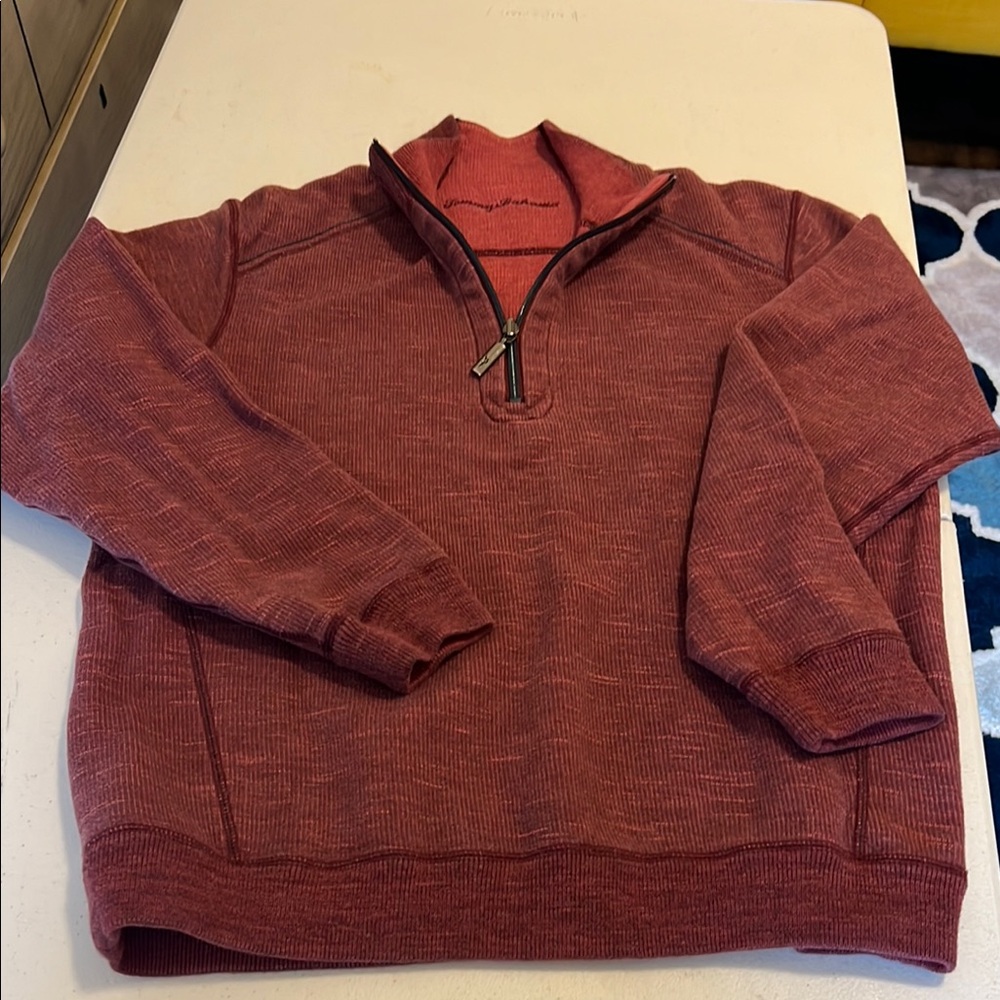 Men's Red Quarter-Zip Sweater